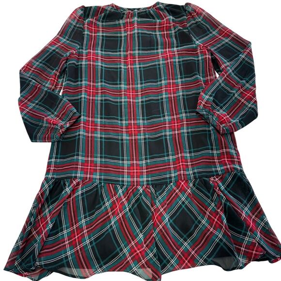 Draper James Dress Womens Small Red Black Green Georgia Plaid Rosanne Shift - Picture 6 of 12